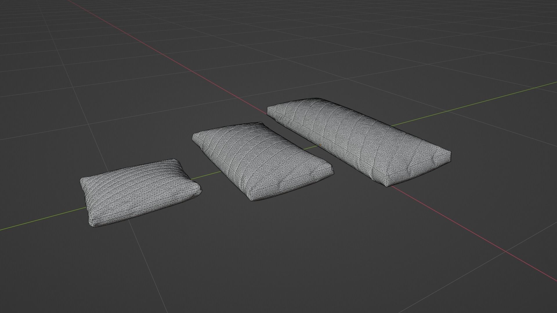 Pillow Low-poly 3D model_7