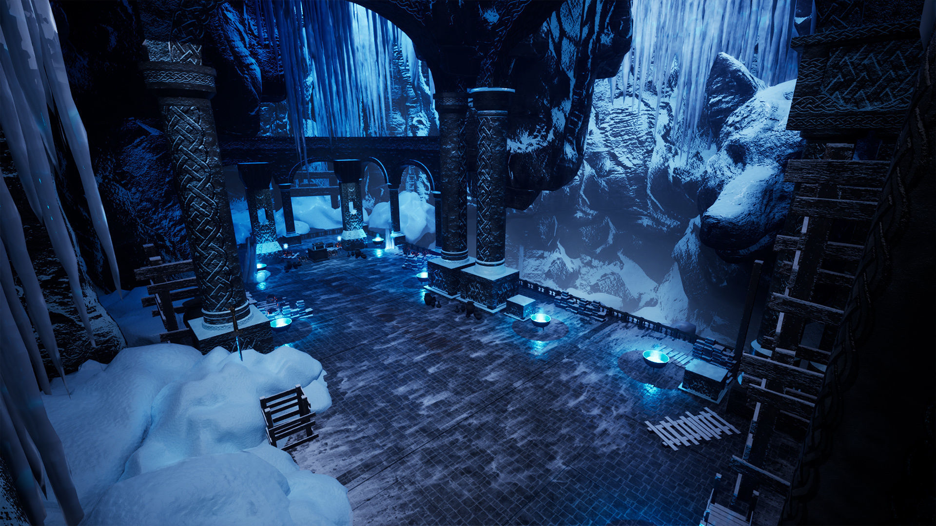 Viking Nordic legendary Cave Modular Kit  Low-poly 3D model_13