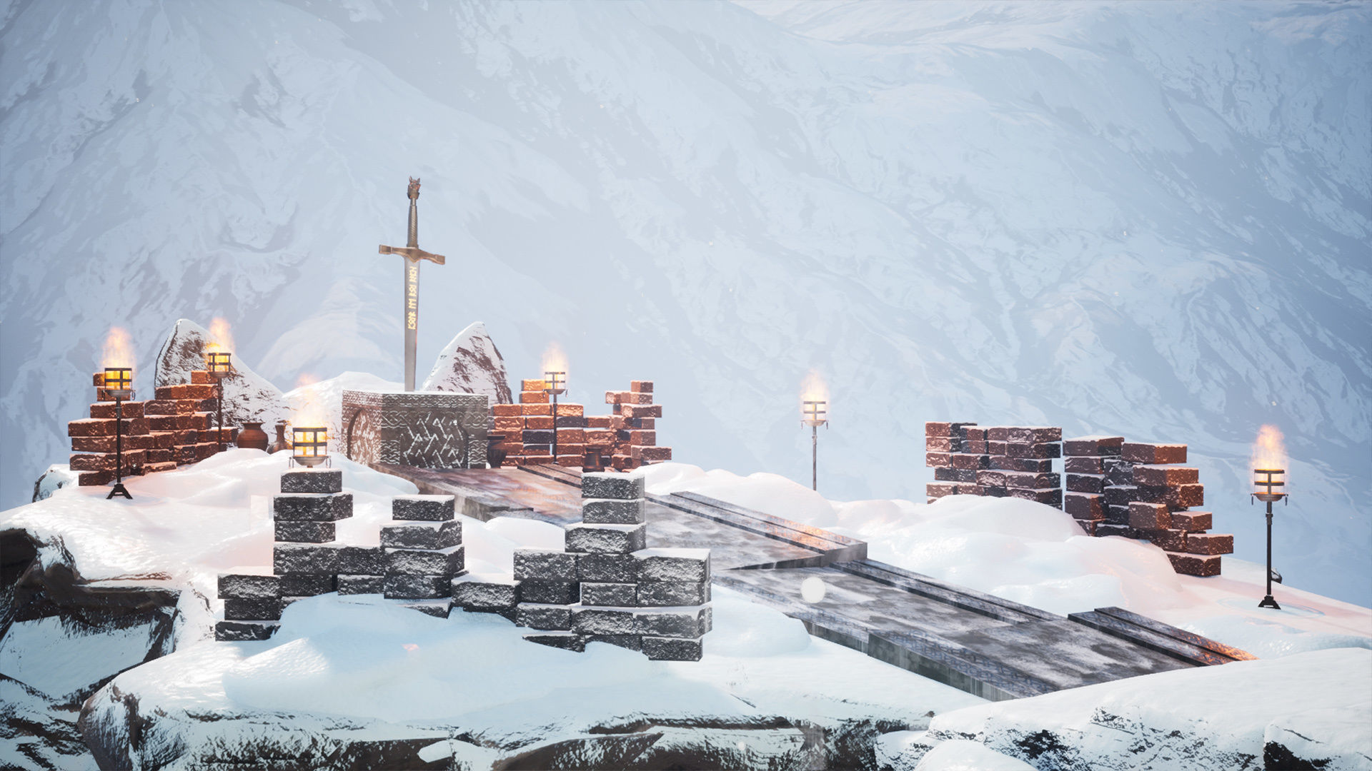 Viking Nordic legendary Cave Modular Kit  Low-poly 3D model_6