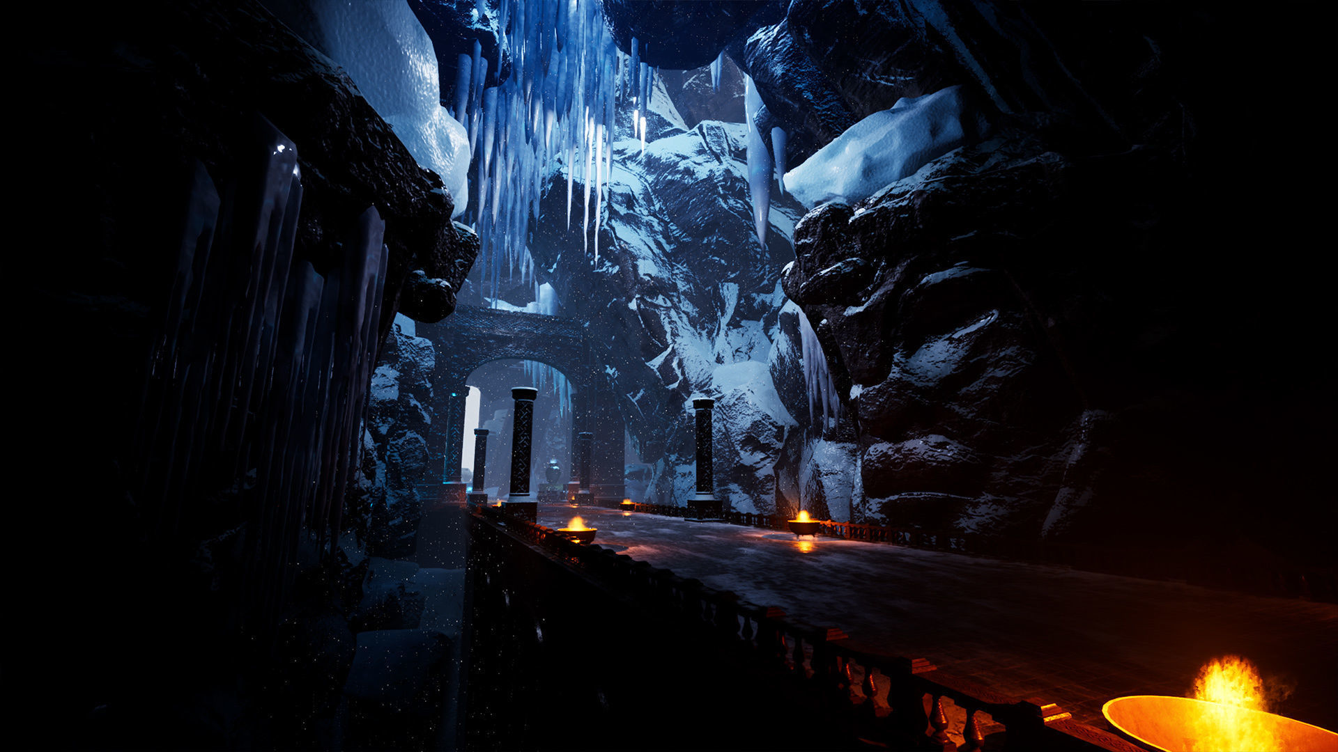 Viking Nordic legendary Cave Modular Kit  Low-poly 3D model_2