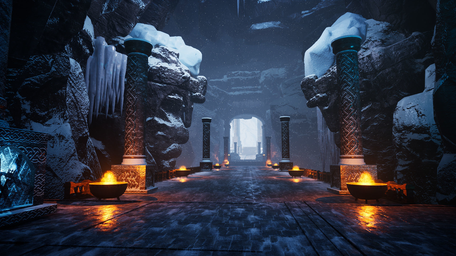 Viking Nordic legendary Cave Modular Kit  Low-poly 3D model_3