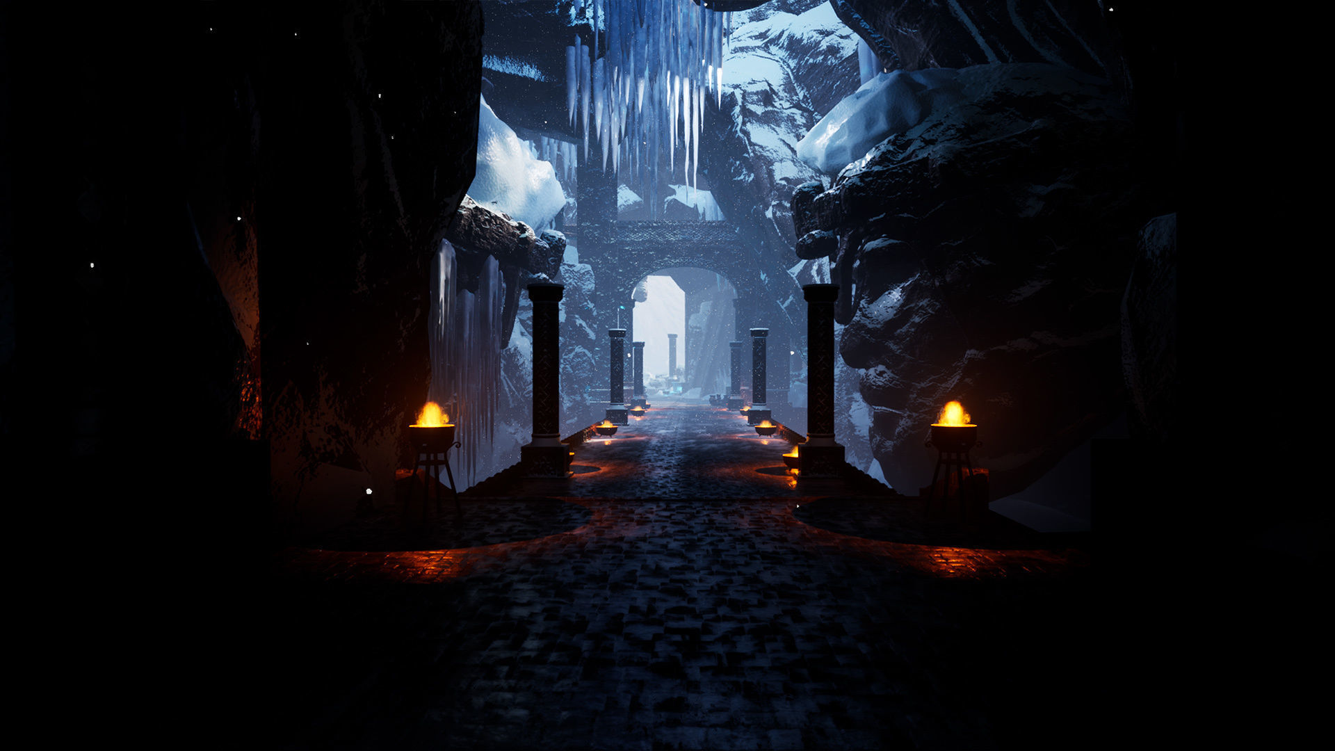 Viking Nordic legendary Cave Modular Kit  Low-poly 3D model_21