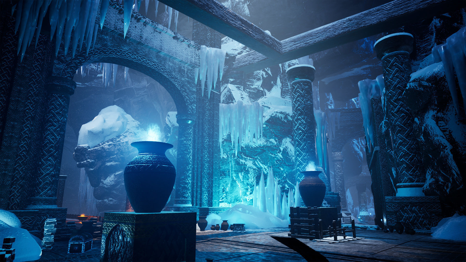 Viking Nordic legendary Cave Modular Kit  Low-poly 3D model_12