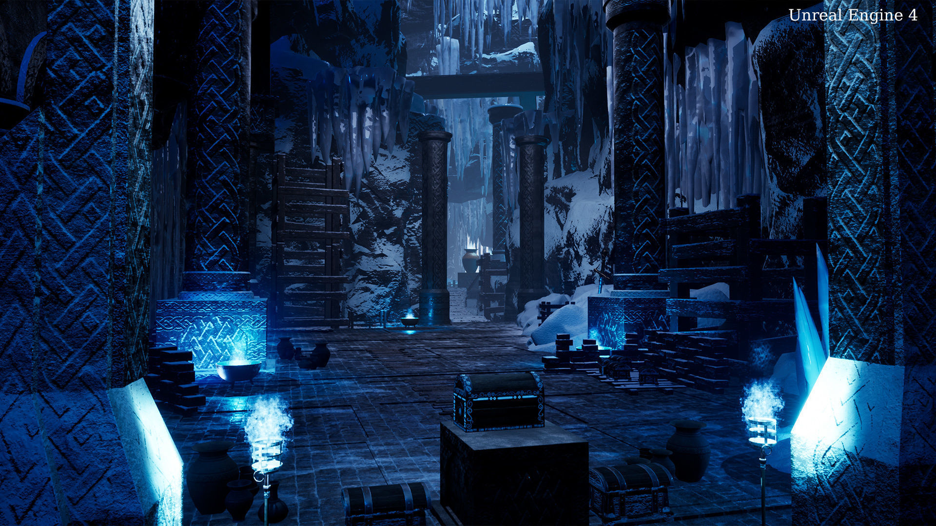 Viking Nordic legendary Cave Modular Kit  Low-poly 3D model_16