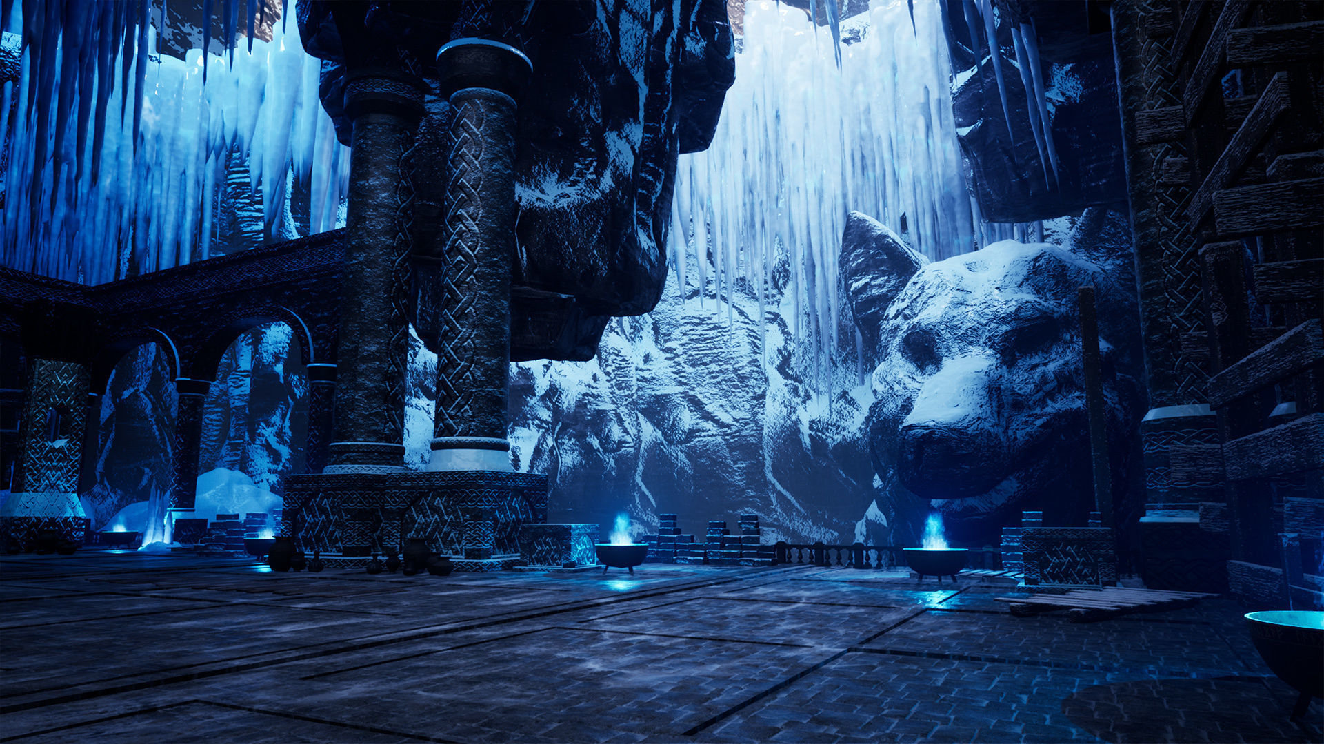 Viking Nordic legendary Cave Modular Kit  Low-poly 3D model_5