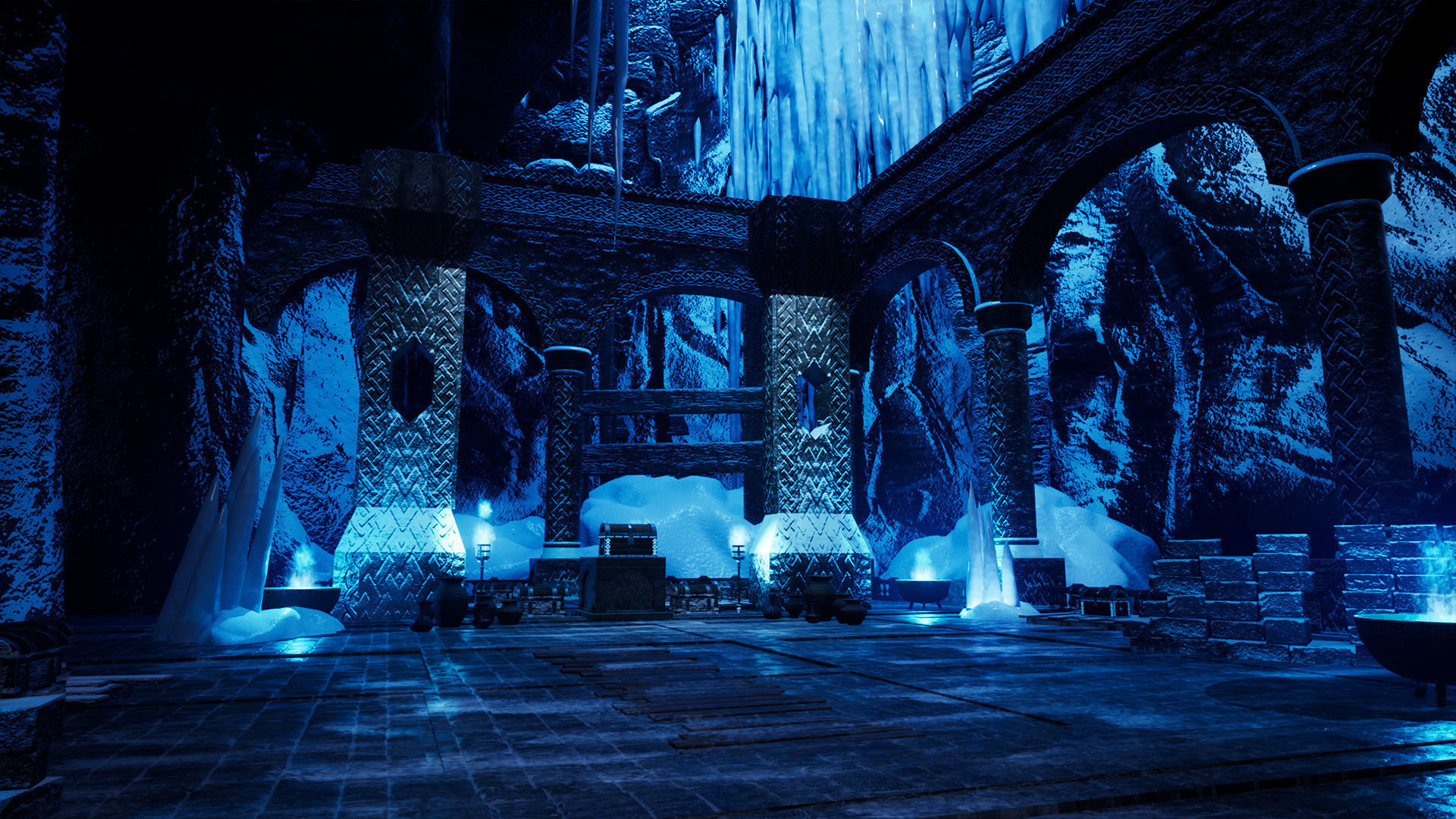 Viking Nordic legendary Cave Modular Kit  Low-poly 3D model_11