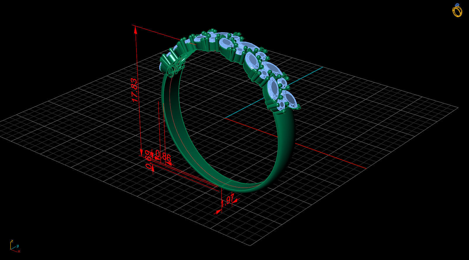 Marquis ring 3D print model_5