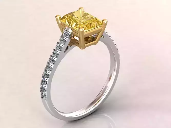 Radiant 7mmx6mm Engagement Ring