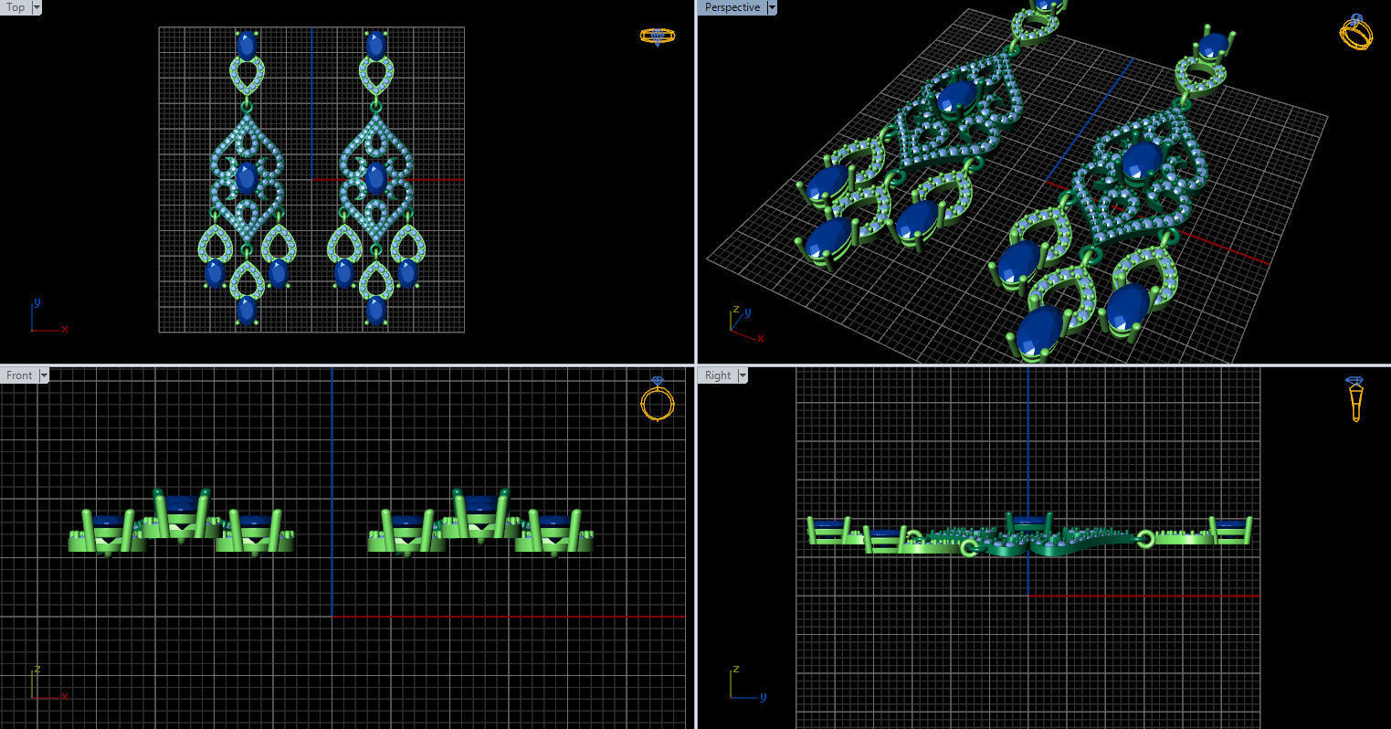 long dangle earrings with oval gemstone Free 3D print model_20