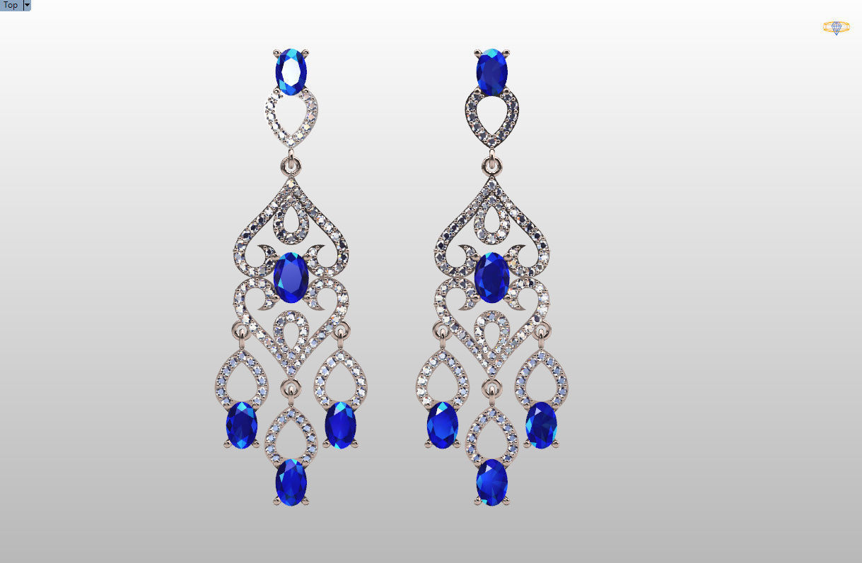 long dangle earrings with oval gemstone Free 3D print model_51