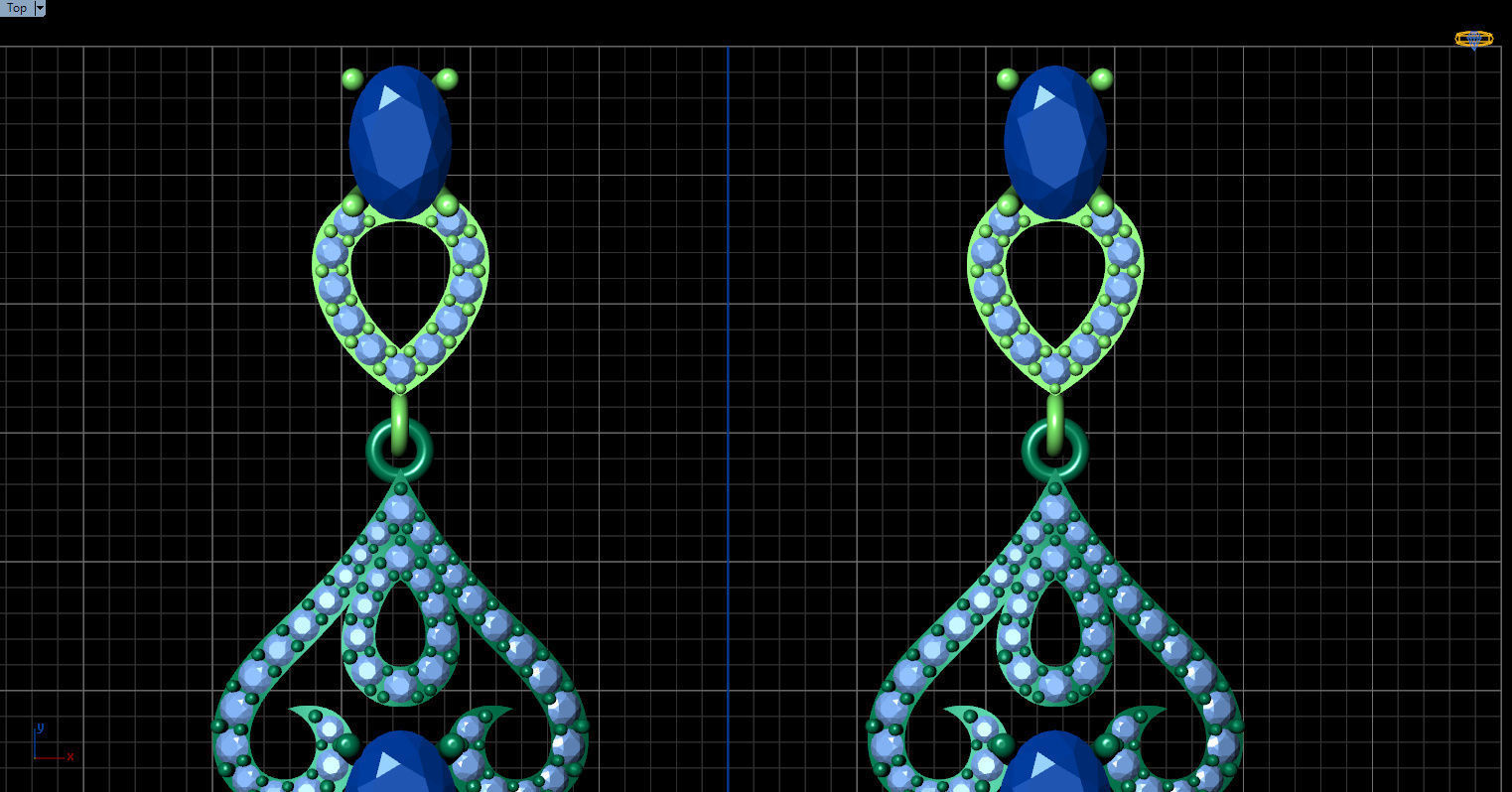 long dangle earrings with oval gemstone Free 3D print model_6