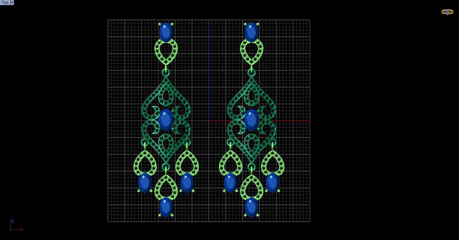 long dangle earrings with oval gemstone Free 3D print model_5