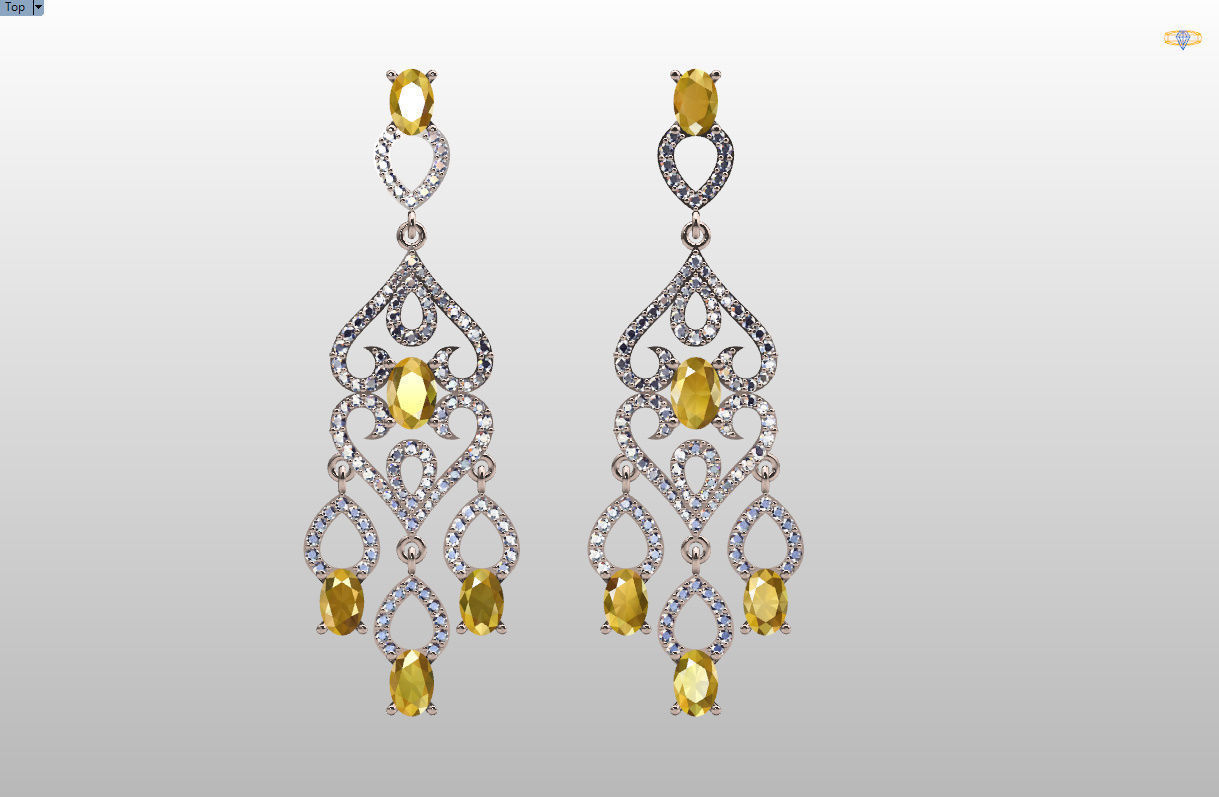 long dangle earrings with oval gemstone Free 3D print model_50