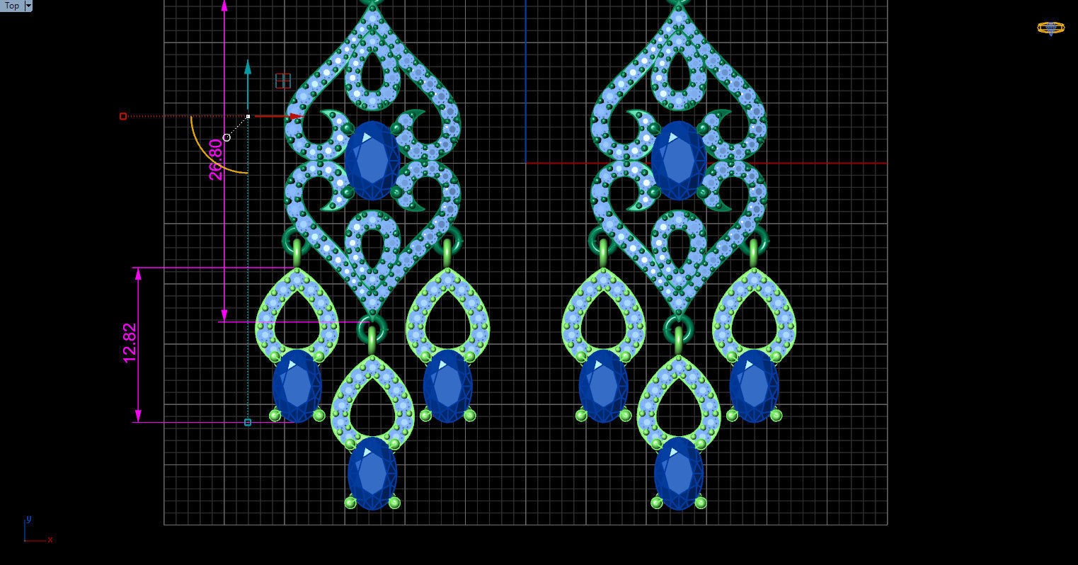 long dangle earrings with oval gemstone Free 3D print model_29