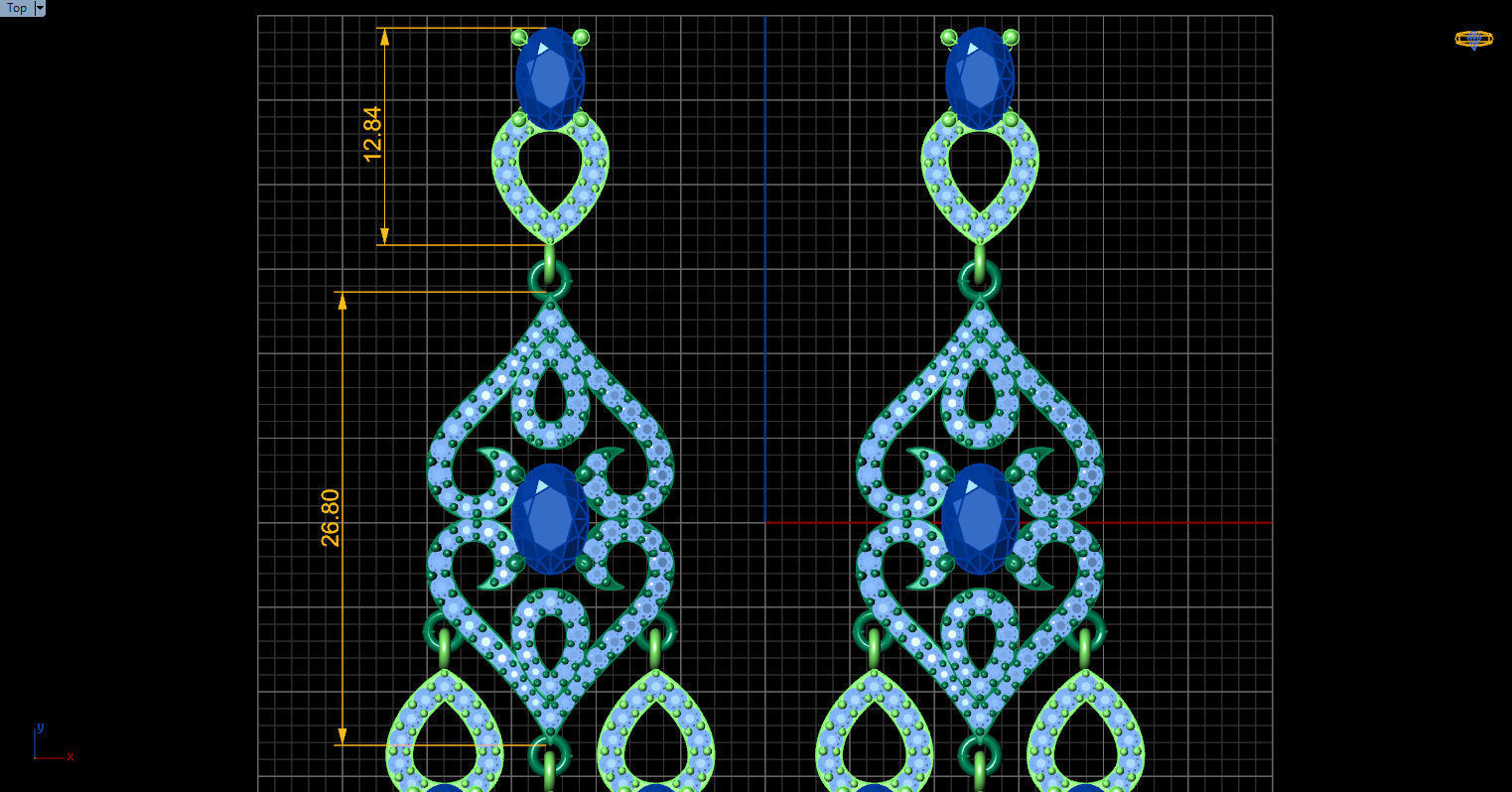 long dangle earrings with oval gemstone Free 3D print model_27