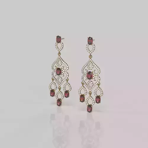 long dangle earrings with oval gemstone Free 3D print model long dangle earrings with oval gemstone Free 3D print model