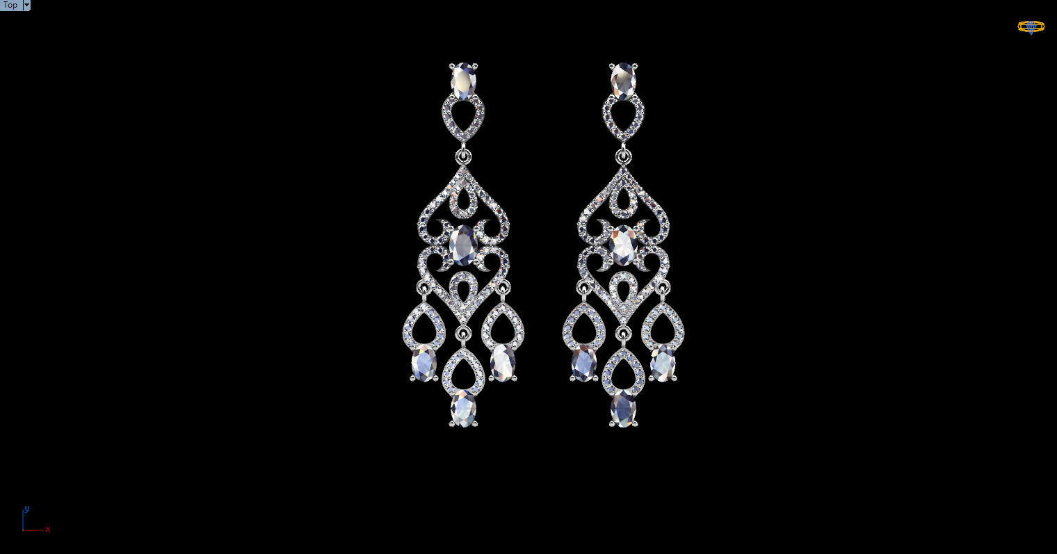 long dangle earrings with oval gemstone Free 3D print model_44