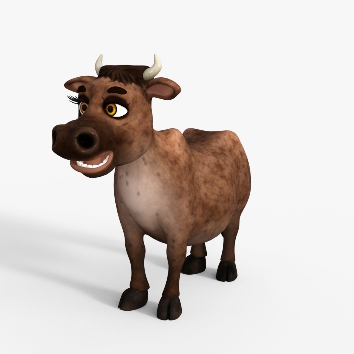 Cartoon Cow Low-poly 3D model_24
