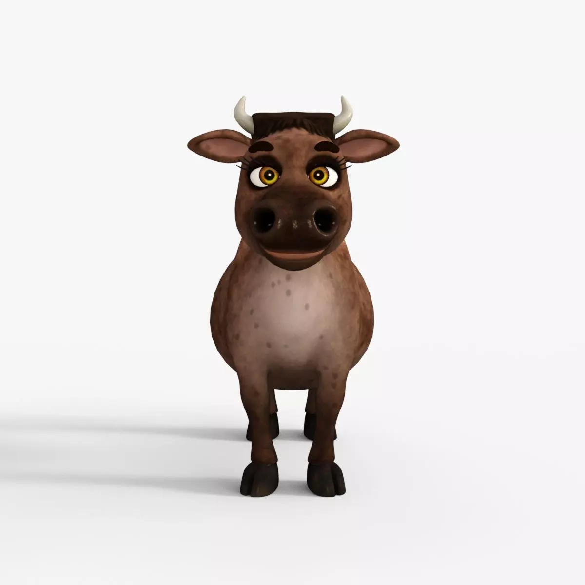Cartoon Cow Low-poly 3D model_0