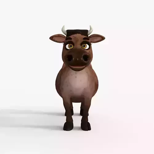 Cartoon Cow Low-poly 3D model