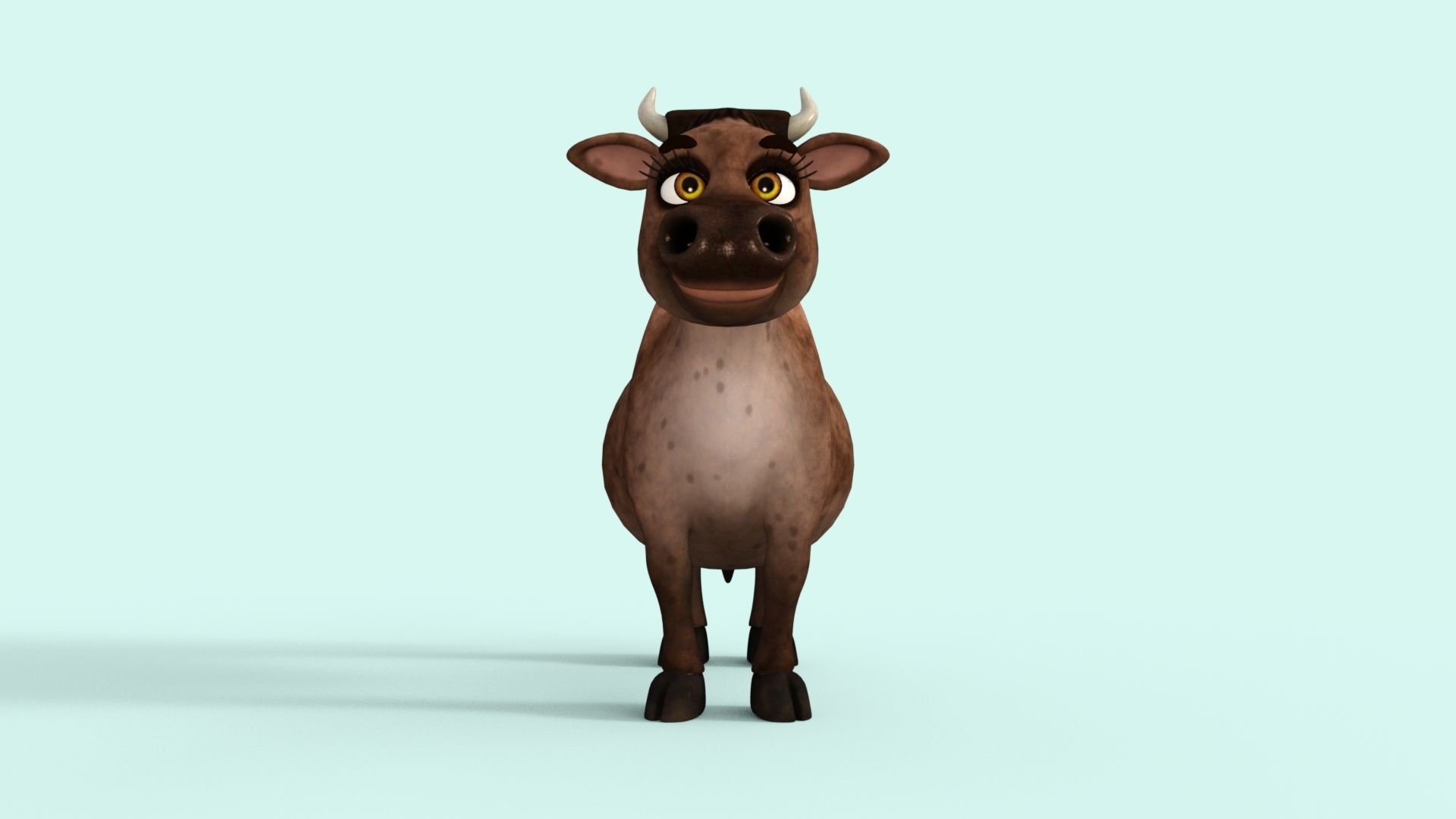 Cartoon Cow Low-poly 3D model_20