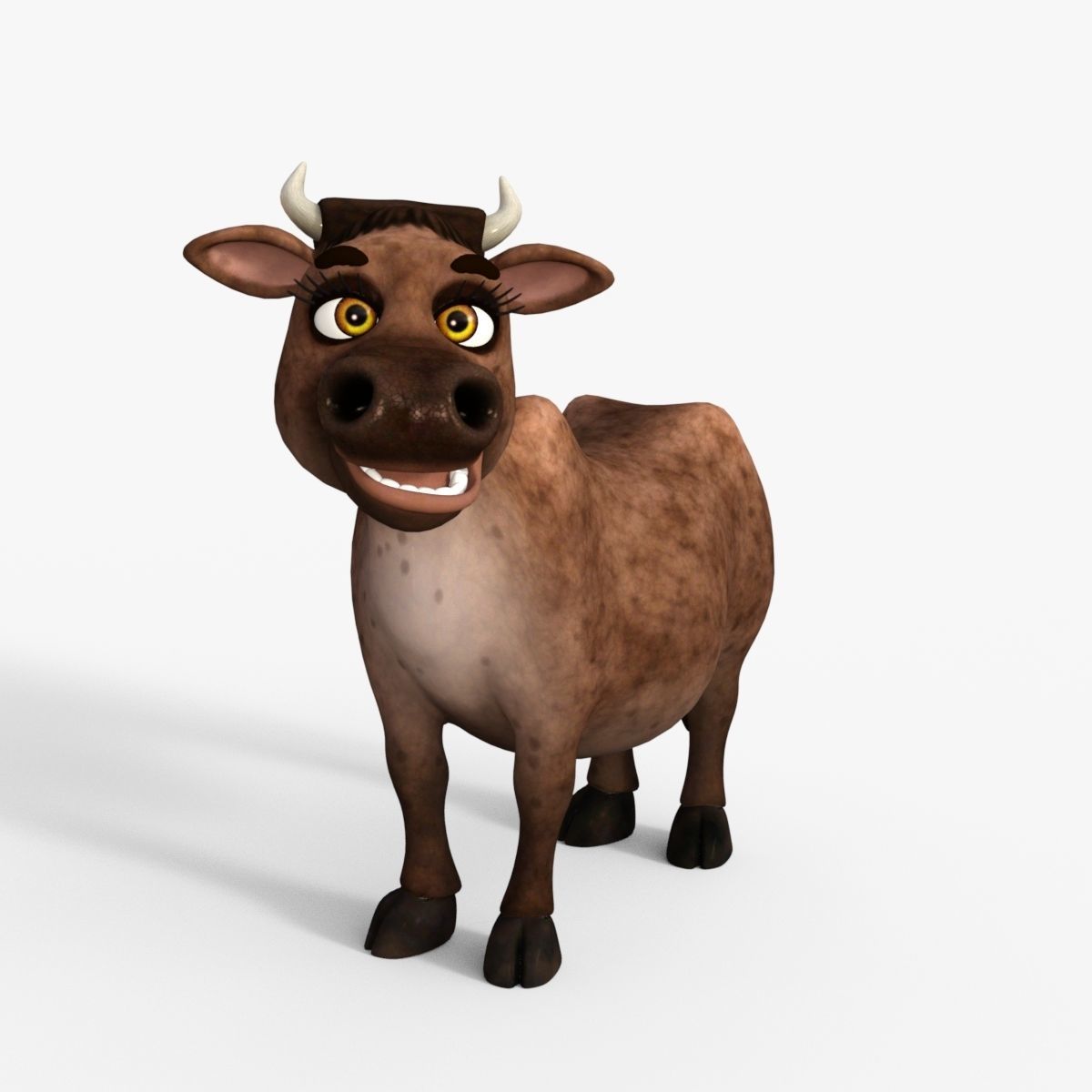 Cartoon Cow Low-poly 3D model_25