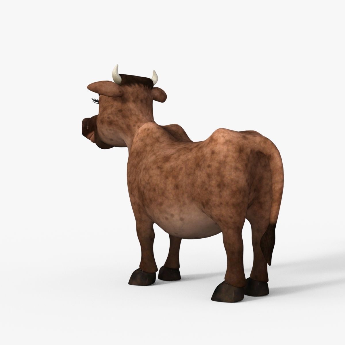 Cartoon Cow Low-poly 3D model_3