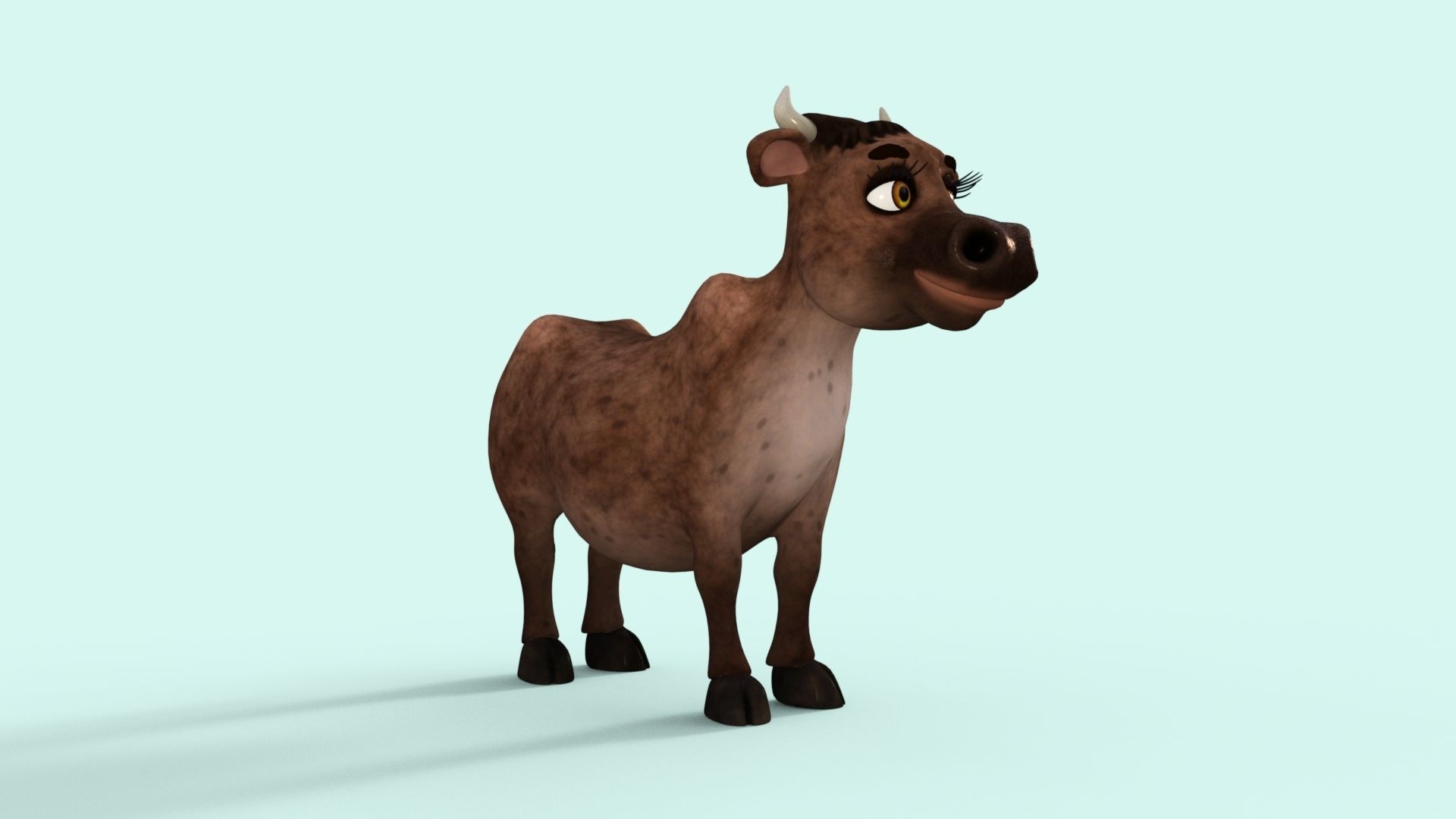 Cartoon Cow Low-poly 3D model_19