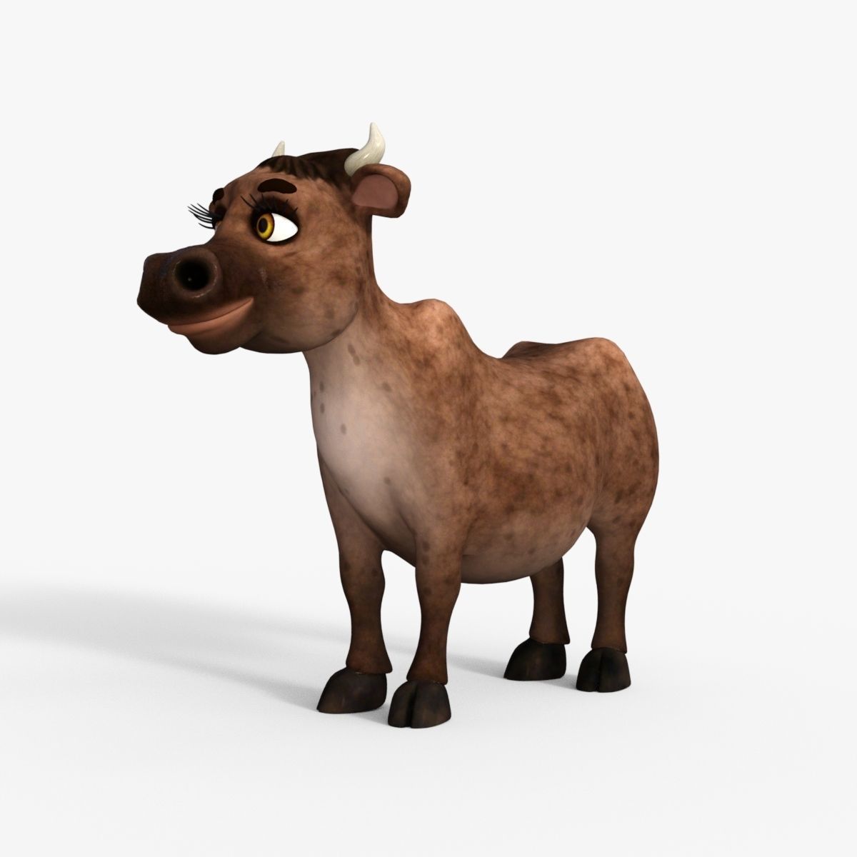 Cartoon Cow Low-poly 3D model_1