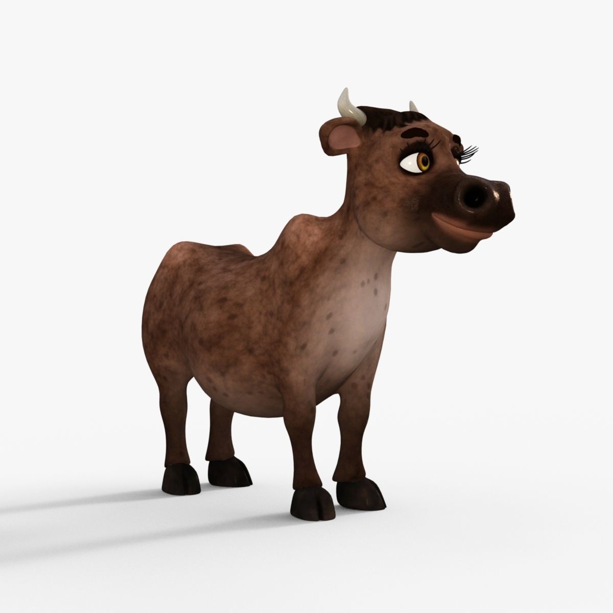 Cartoon Cow Low-poly 3D model_7