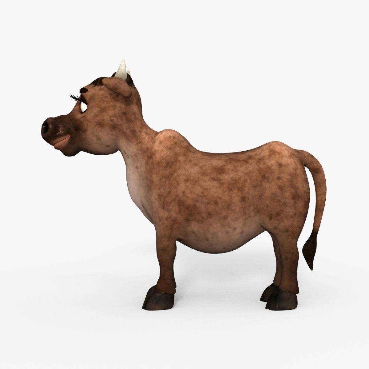 Cartoon Cow Low-poly 3D model_2