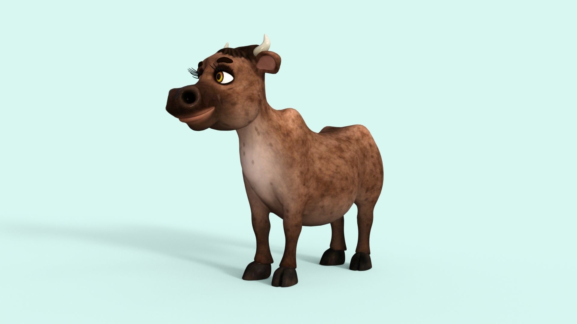 Cartoon Cow Low-poly 3D model_21