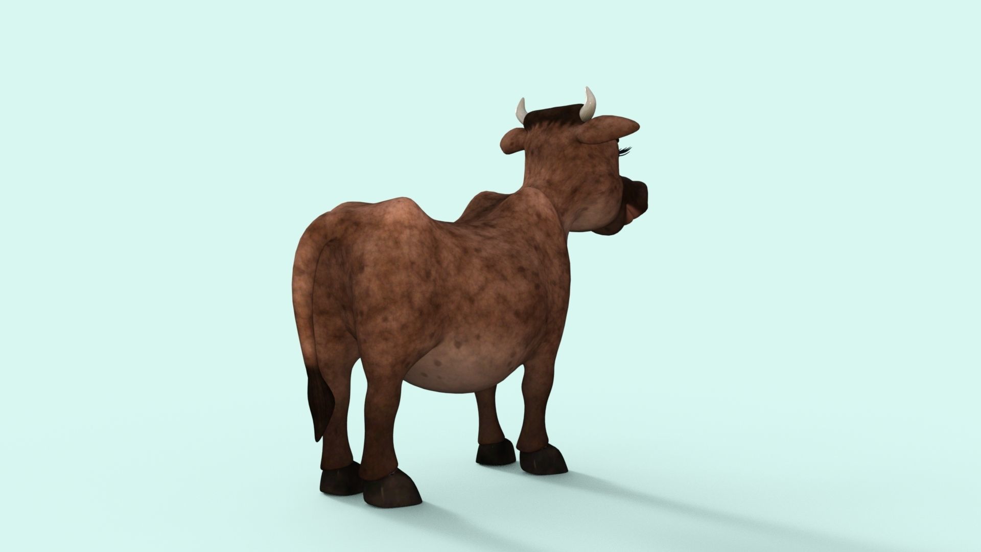Cartoon Cow Low-poly 3D model_17