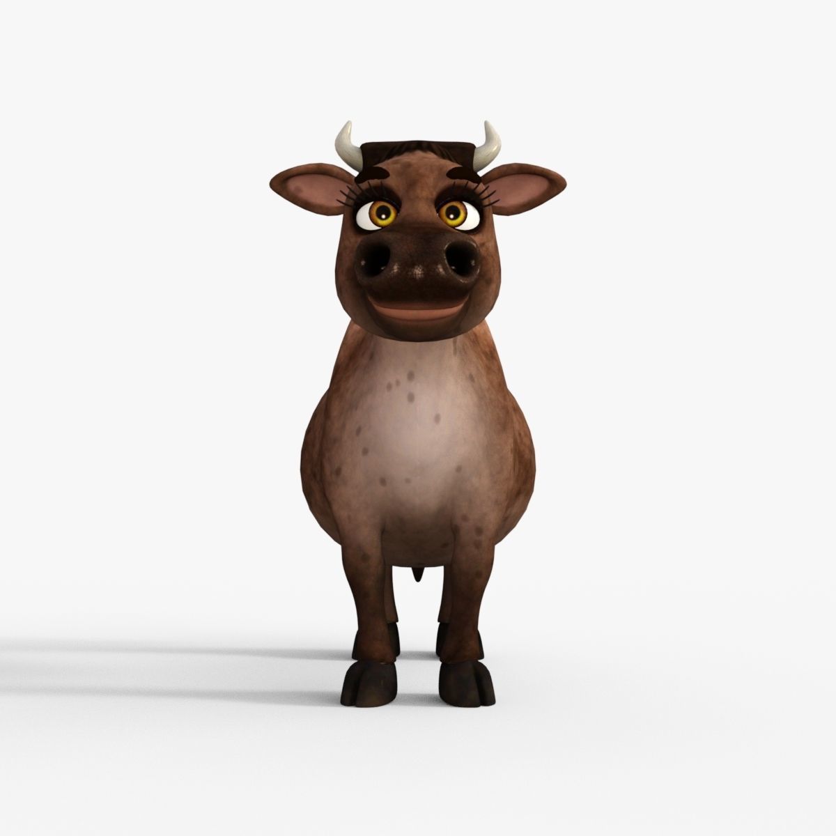 Cartoon Cow Low-poly 3D model_8