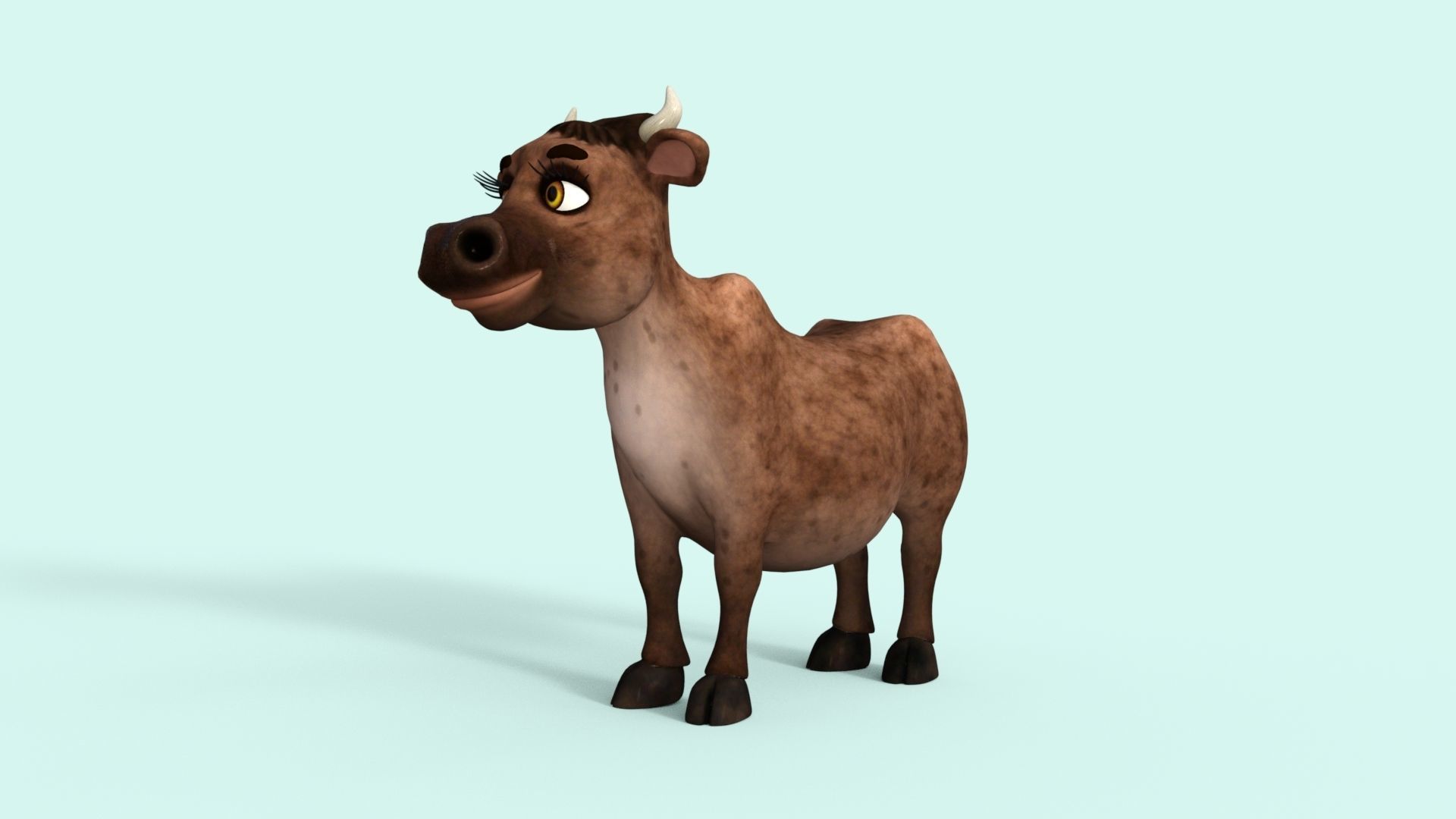 Cartoon Cow Low-poly 3D model_13