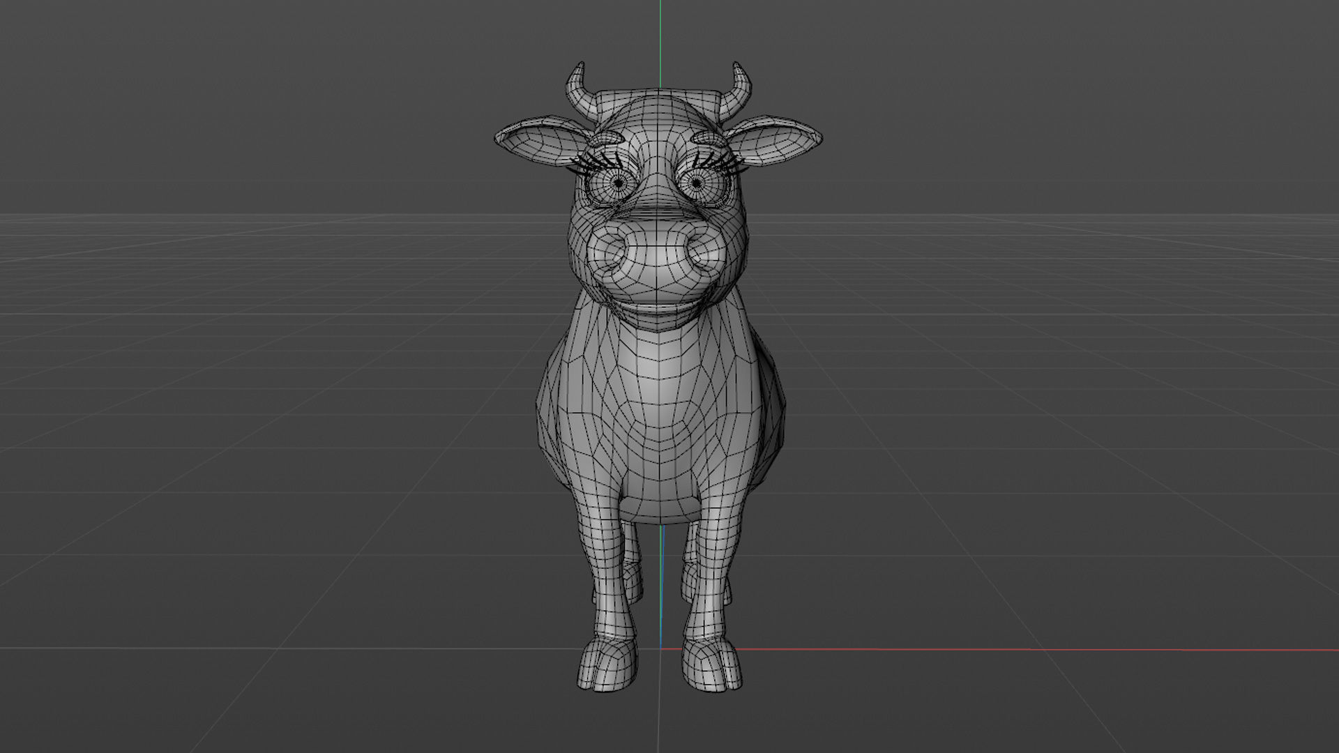 Cartoon Cow Low-poly 3D model_35