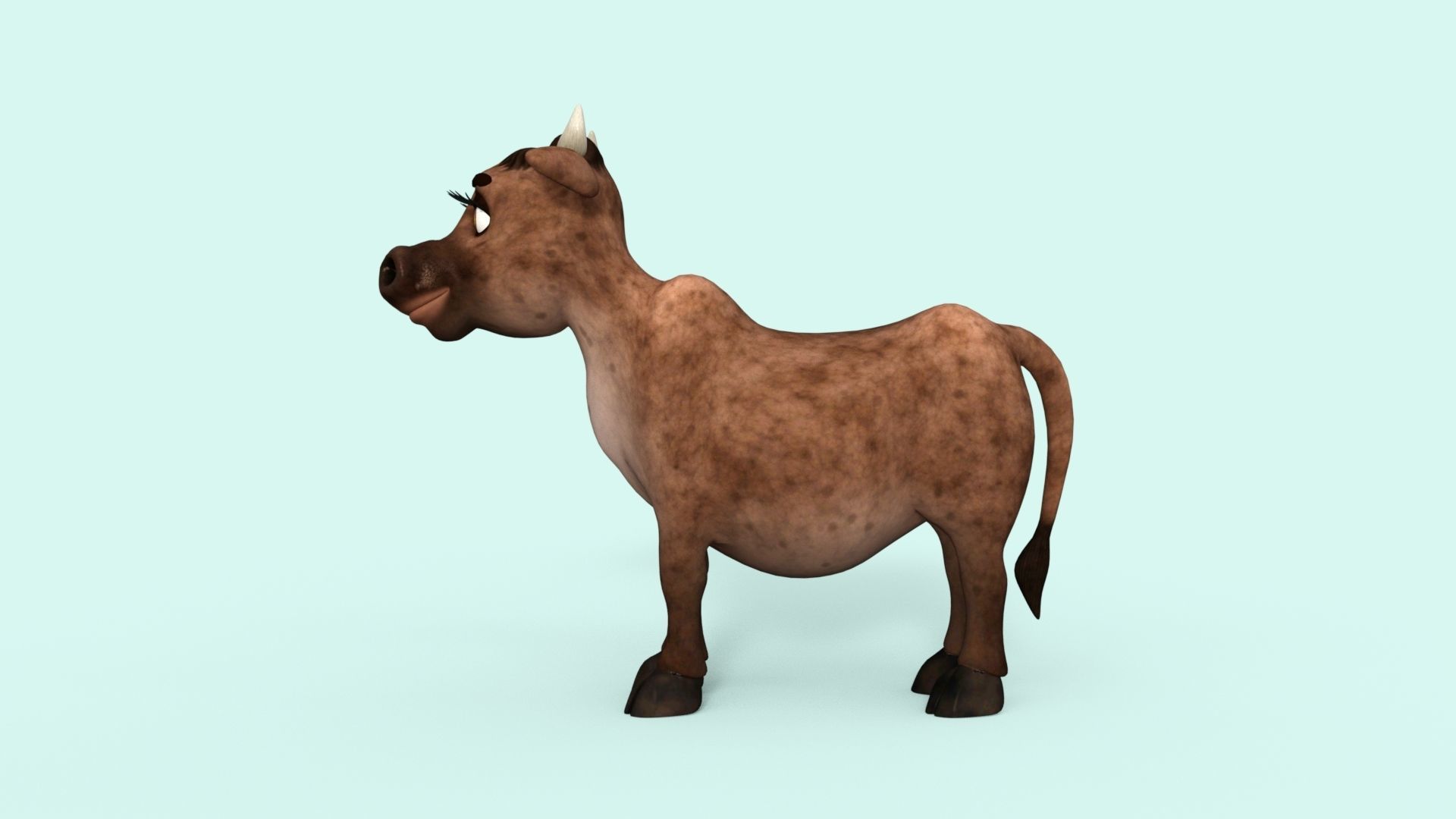 Cartoon Cow Low-poly 3D model_14