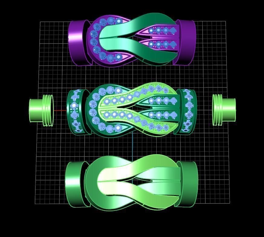 Chance Infinie Large bracelet 3D print model_4