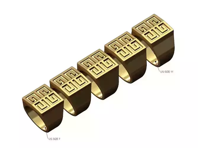 Givenchy greek key chunky signet US sizes 7to11