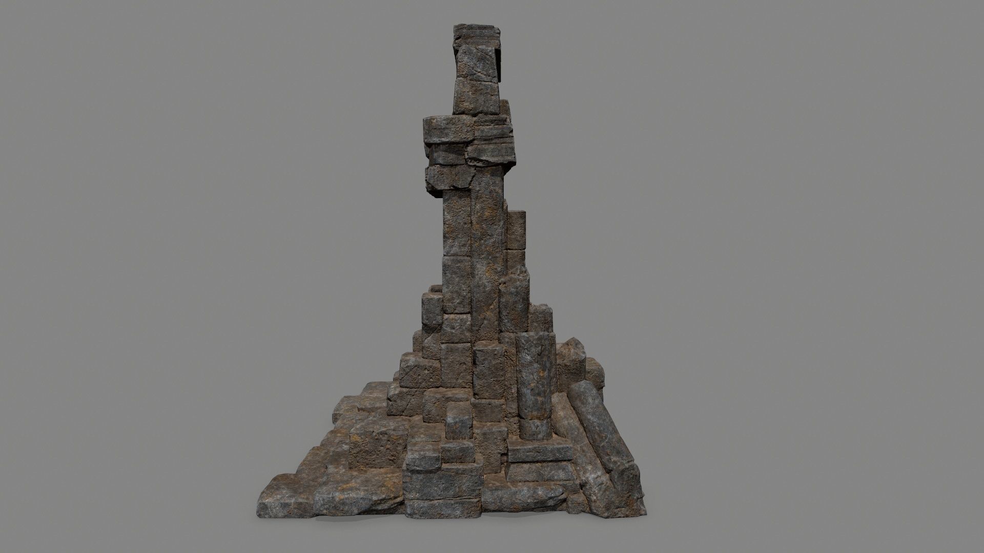Rock  Gate Low-poly 3D model_8