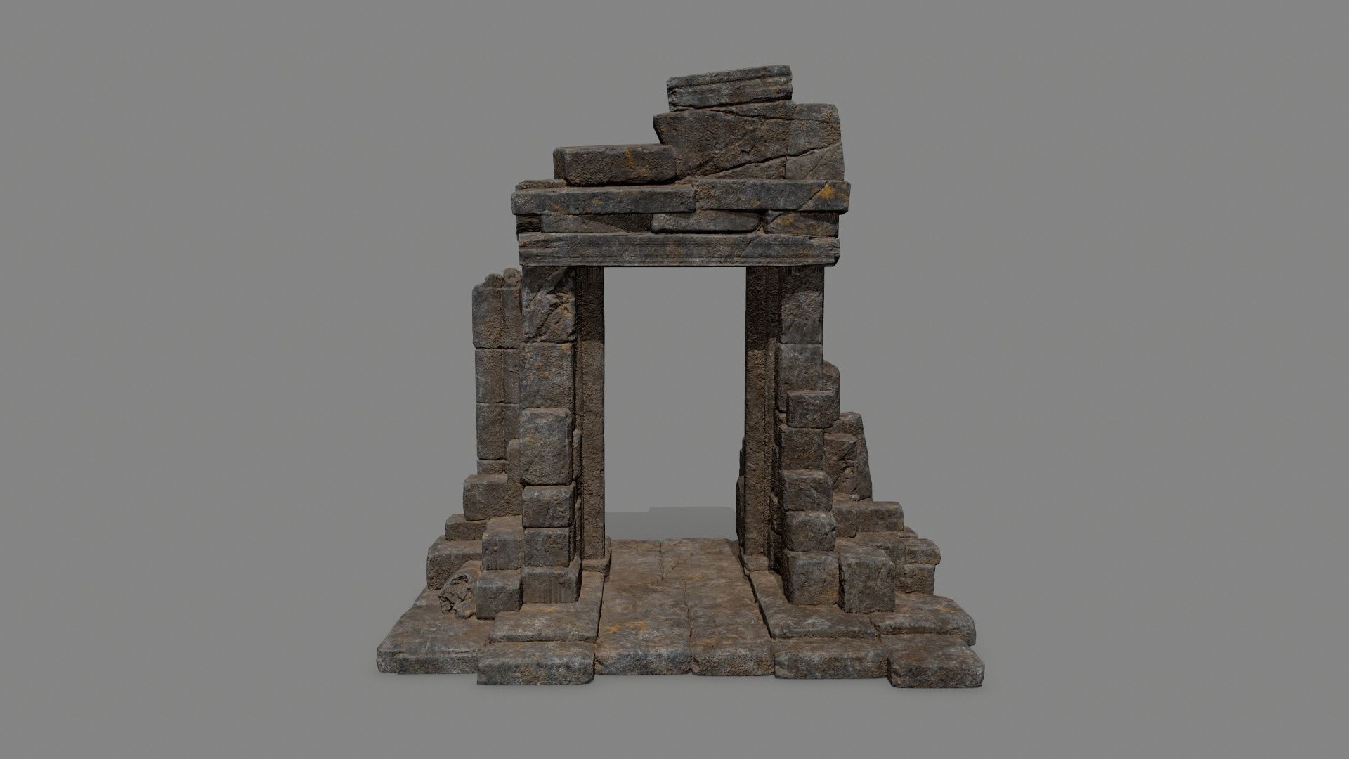Rock  Gate Low-poly 3D model_2