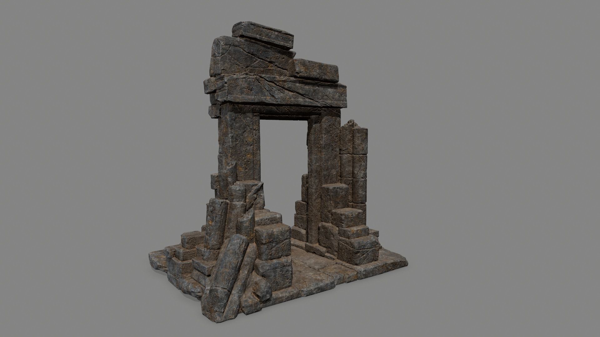 Rock  Gate Low-poly 3D model_7