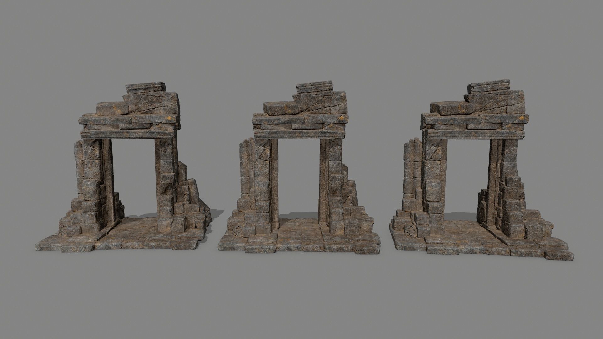 Rock  Gate Low-poly 3D model_11