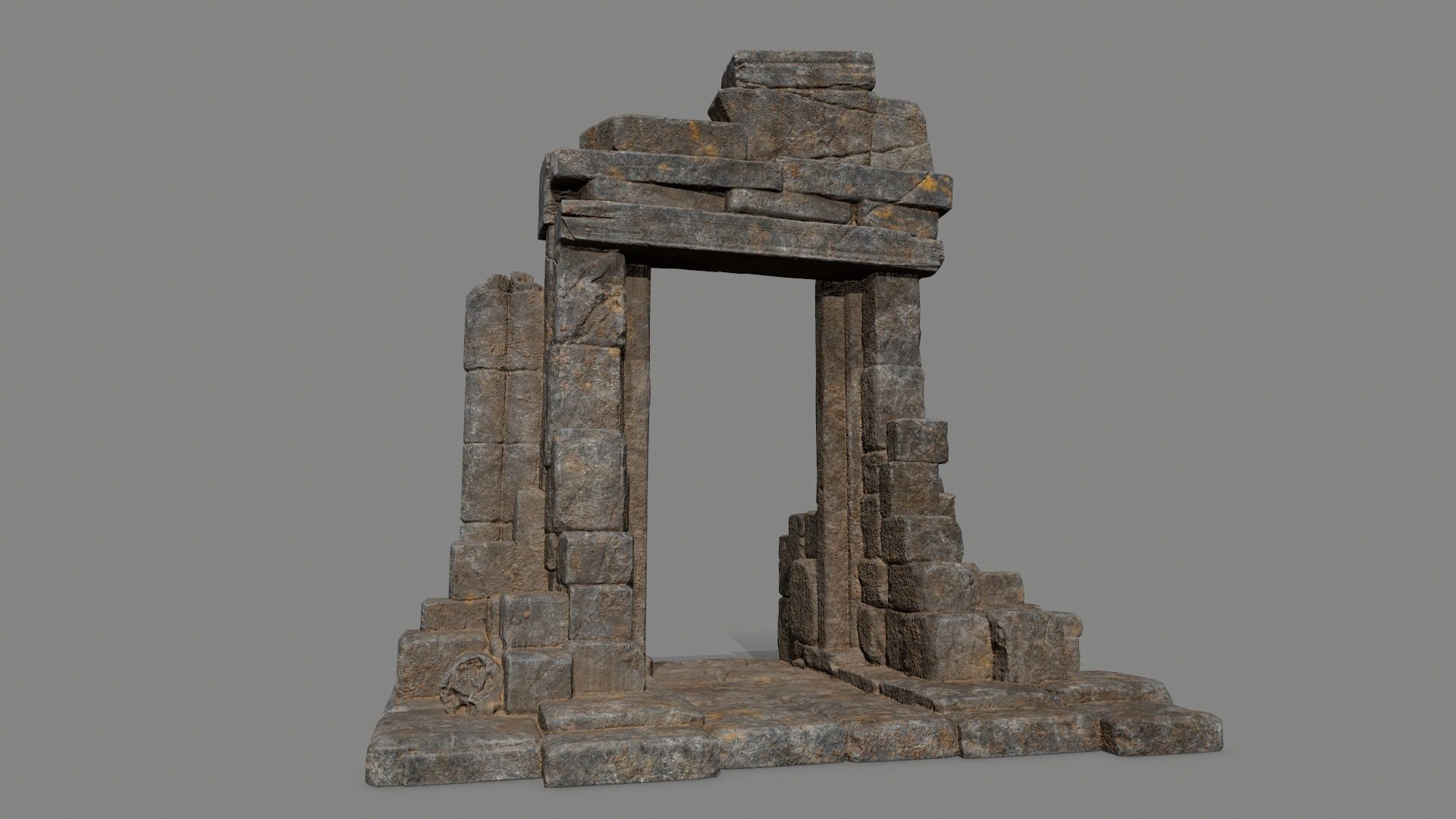 Rock  Gate Low-poly 3D model_1