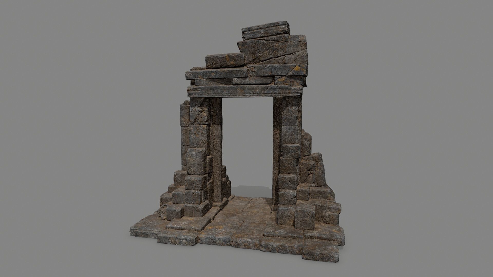 Rock  Gate Low-poly 3D model_10