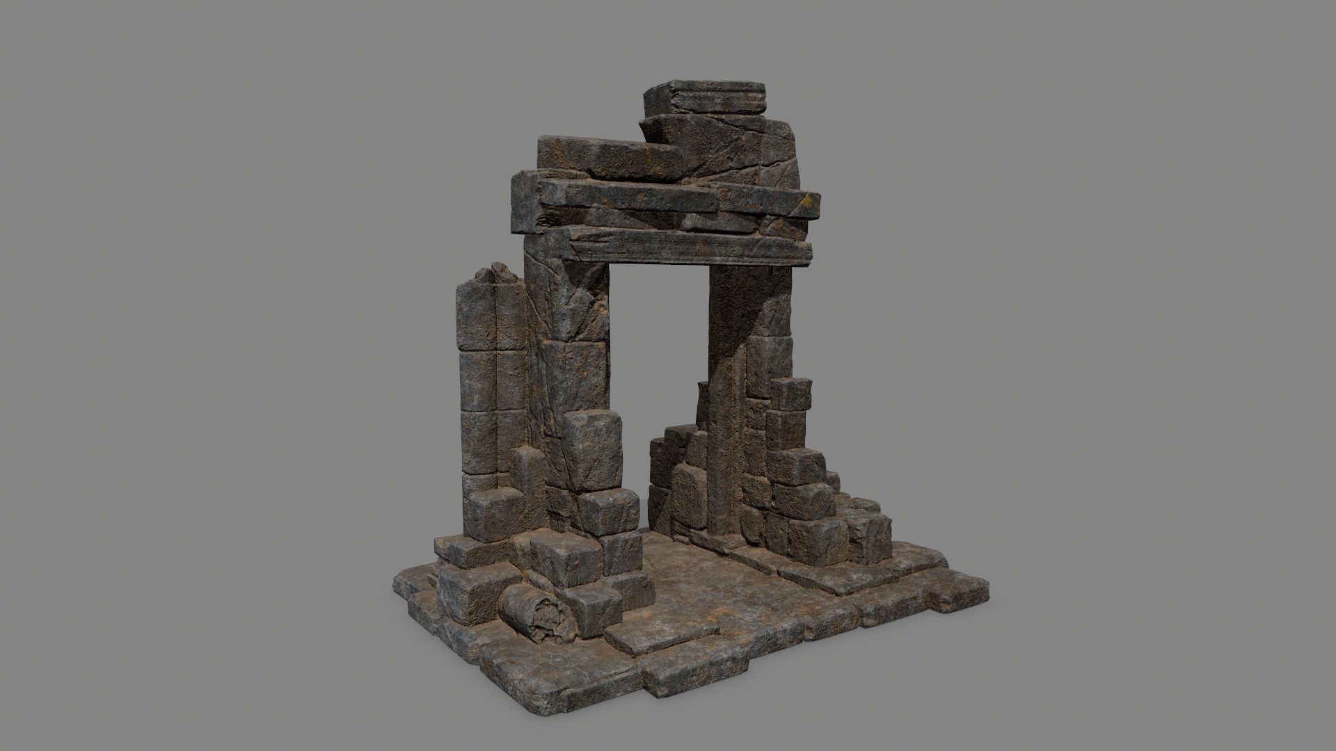 Rock  Gate Low-poly 3D model_3