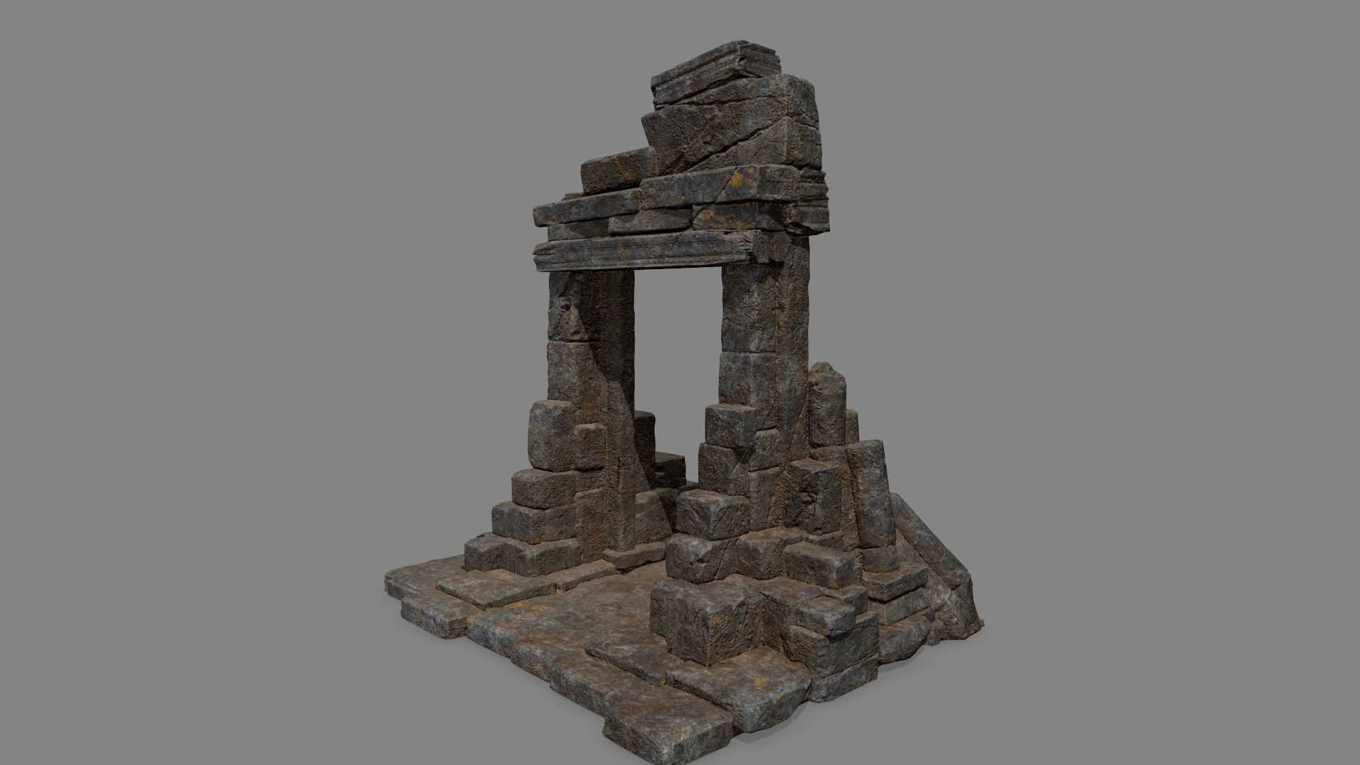 Rock  Gate Low-poly 3D model_9