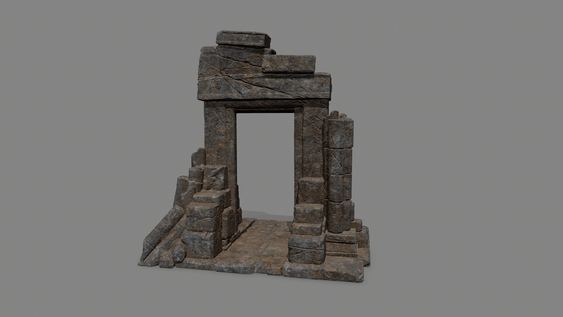 Rock  Gate Low-poly 3D model_6
