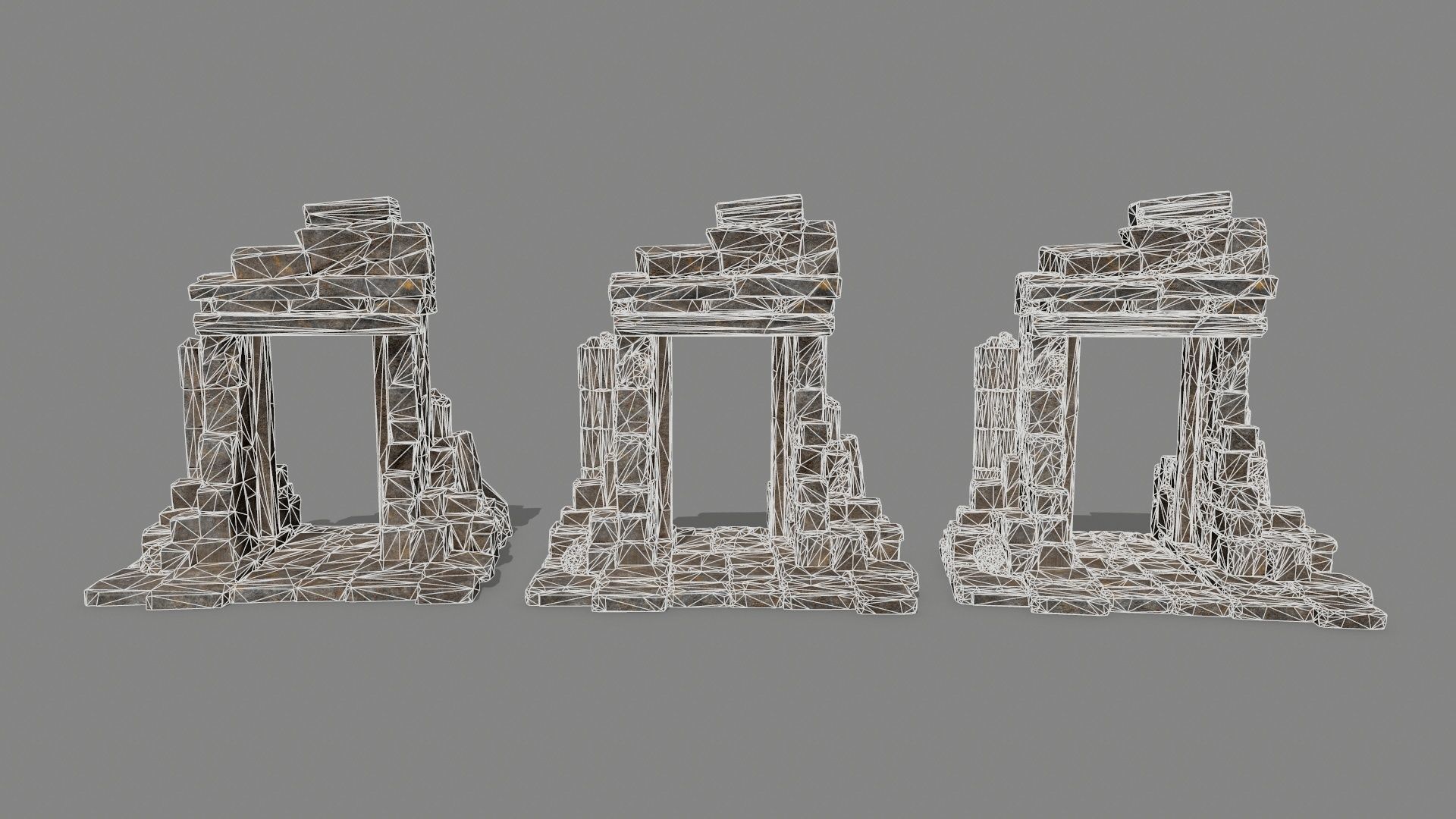 Rock  Gate Low-poly 3D model_12