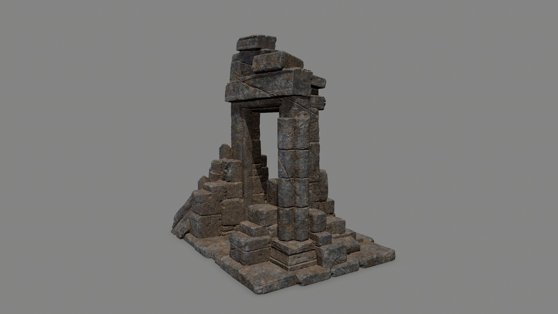 Rock  Gate Low-poly 3D model_5